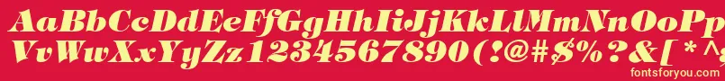 TringlandHeavyItalic Font – Yellow Fonts on Red Background