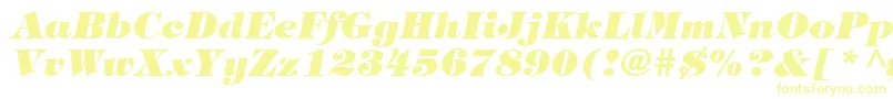 TringlandHeavyItalic-Schriftart – Gelbe Schriften auf weißem Hintergrund
