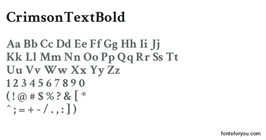 Czcionka CrimsonTextBold – alfabet, cyfry, specjalne znaki