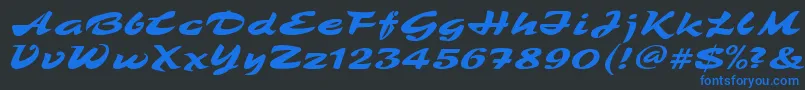TamboRegular-Schriftart – Blaue Schriften auf schwarzem Hintergrund