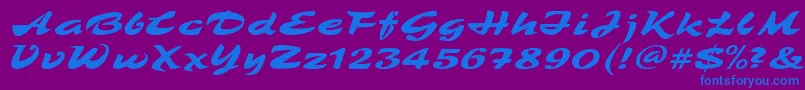 TamboRegular-Schriftart – Blaue Schriften auf violettem Hintergrund