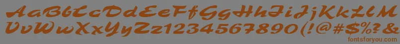 TamboRegular-Schriftart – Braune Schriften auf grauem Hintergrund