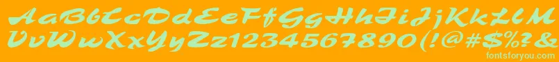 TamboRegular-Schriftart – Grüne Schriften auf orangefarbenem Hintergrund