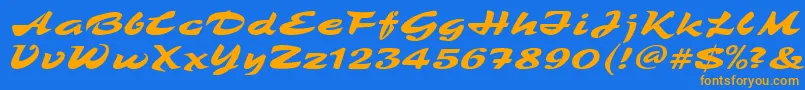 fuente TamboRegular – Fuentes Naranjas Sobre Fondo Azul