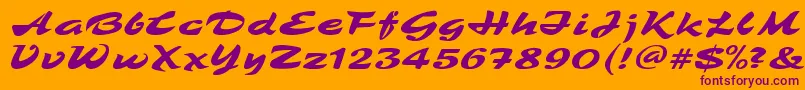TamboRegular-Schriftart – Violette Schriften auf orangefarbenem Hintergrund