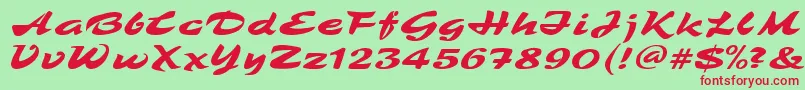 TamboRegular Font – Red Fonts on Green Background