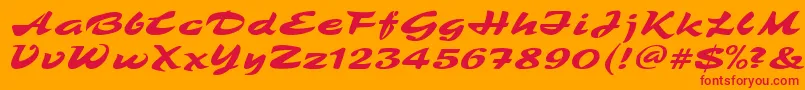 TamboRegular Font – Red Fonts on Orange Background