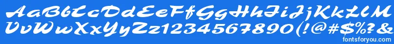TamboRegular-Schriftart – Weiße Schriften auf blauem Hintergrund
