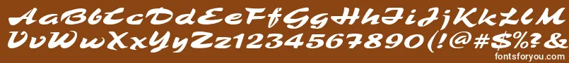 Fonte TamboRegular – fontes brancas em um fundo marrom