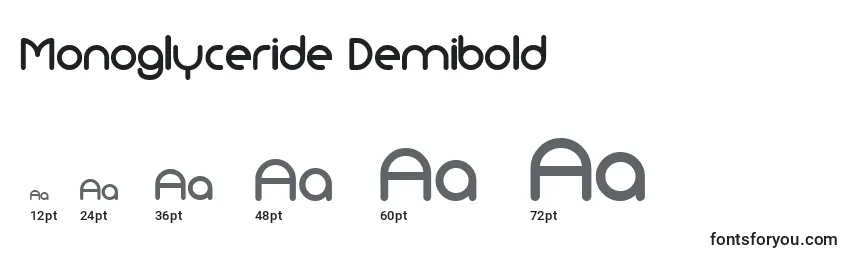 Размеры шрифта Monoglyceride Demibold