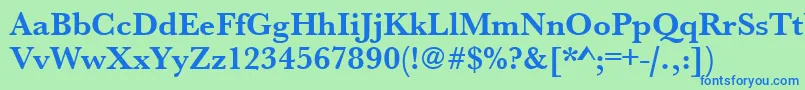 UrwbaskertBold Font – Blue Fonts on Green Background