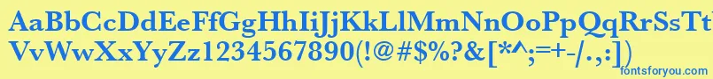 UrwbaskertBold Font – Blue Fonts on Yellow Background