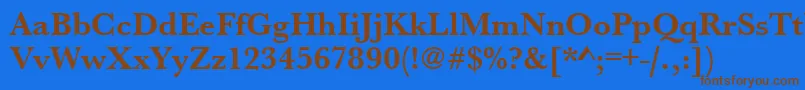 UrwbaskertBold Font – Brown Fonts on Blue Background