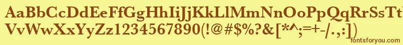 UrwbaskertBold Font – Brown Fonts on Yellow Background