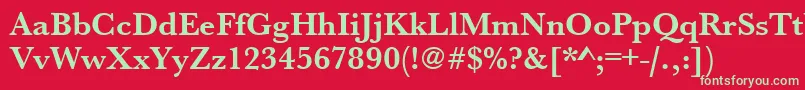 フォントUrwbaskertBold – 赤い背景に緑の文字