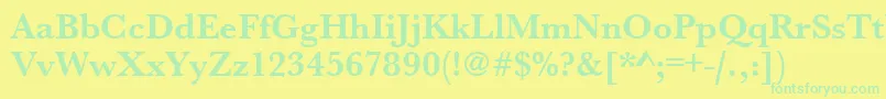 UrwbaskertBold Font – Green Fonts on Yellow Background