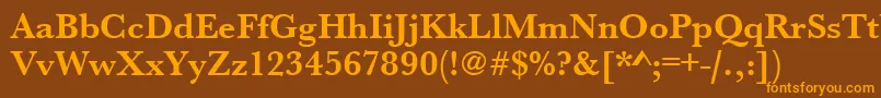 UrwbaskertBold Font – Orange Fonts on Brown Background