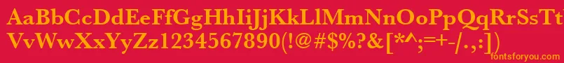 UrwbaskertBold Font – Orange Fonts on Red Background