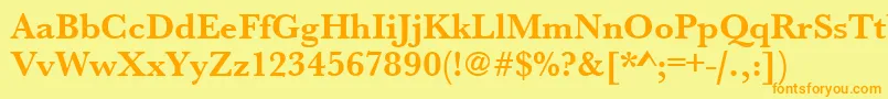 Fonte UrwbaskertBold – fontes laranjas em um fundo amarelo
