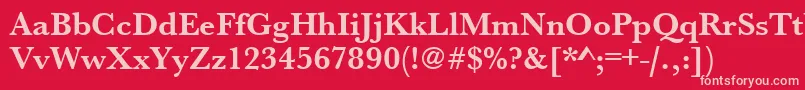フォントUrwbaskertBold – 赤い背景にピンクのフォント