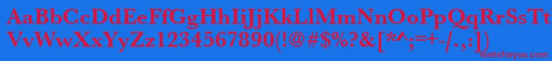 UrwbaskertBold Font – Red Fonts on Blue Background