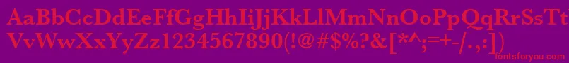 UrwbaskertBold Font – Red Fonts on Purple Background