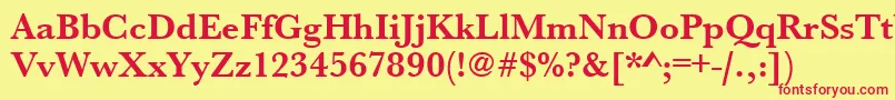 UrwbaskertBold Font – Red Fonts on Yellow Background