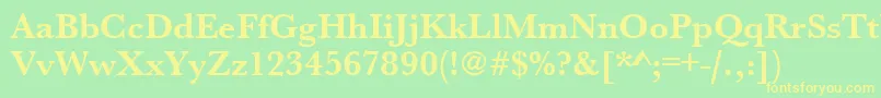 UrwbaskertBold Font – Yellow Fonts on Green Background