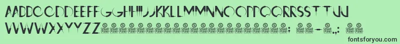 Ravens Font – Black Fonts on Green Background
