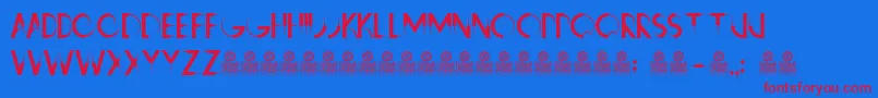Ravens Font – Red Fonts on Blue Background