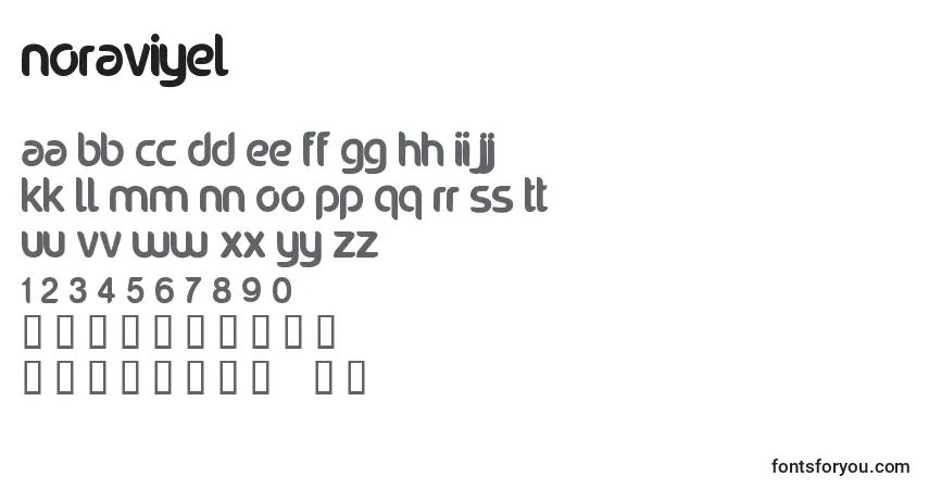 Шрифт Noraviyel – алфавит, цифры, специальные символы
