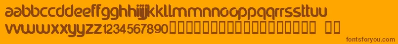 Saiba mais sobre a fonte Noraviyel Fonte Noraviyel – fontes marrons em um fundo laranja