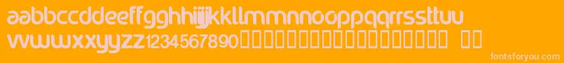 フォントNoraviyel – オレンジの背景にピンクのフォント