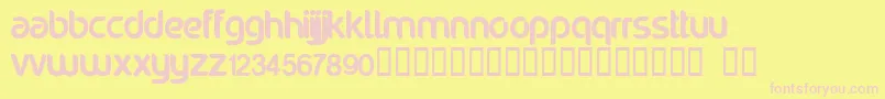 フォントNoraviyel – ピンクのフォント、黄色の背景