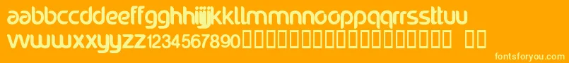 Noraviyel Font – Yellow Fonts on Orange Background