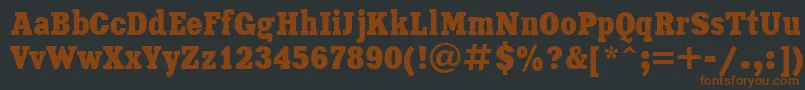 Xna87C-fontti – ruskeat fontit mustalla taustalla