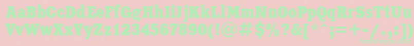 Xna87C Font – Green Fonts on Pink Background