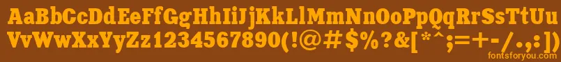 Xna87C Font – Orange Fonts on Brown Background