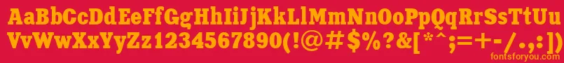 Xna87C Font – Orange Fonts on Red Background