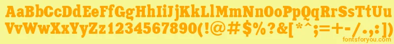 Xna87C Font – Orange Fonts on Yellow Background