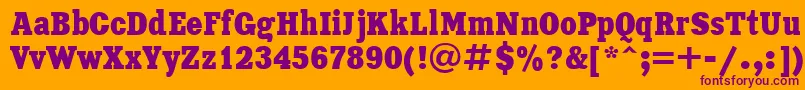 Xna87C Font – Purple Fonts on Orange Background