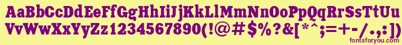 Xna87C Font – Purple Fonts on Yellow Background