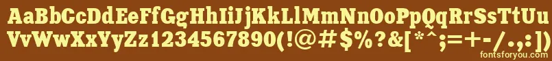 Xna87C Font – Yellow Fonts on Brown Background