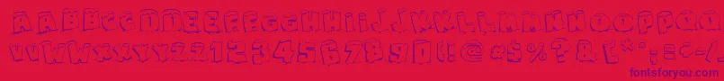 SnapsTasteChristmas-Schriftart – Violette Schriften auf rotem Hintergrund