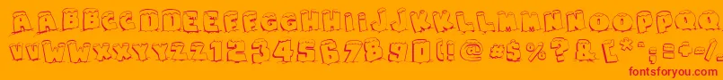 SnapsTasteChristmas-Schriftart – Rote Schriften auf orangefarbenem Hintergrund