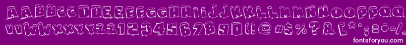 Fonte SnapsTasteChristmas – fontes brancas em um fundo violeta