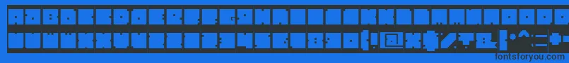 BlockInverse-Schriftart – Schwarze Schriften auf blauem Hintergrund