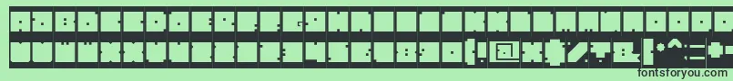 BlockInverse-fontti – mustat fontit vihreällä taustalla