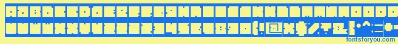 BlockInverse Font – Blue Fonts on Yellow Background