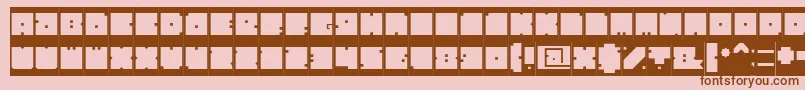 BlockInverse-Schriftart – Braune Schriften auf rosa Hintergrund